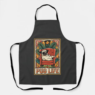 Pug Leven Retro Volkskunst Hond Schort