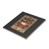 Pug Leven Retro Volkskunst Hond Tegeltje (Zijkant)
