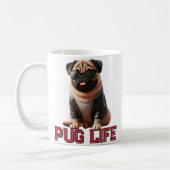 Pug Leven Schattige Hond Koffiemok (Links)