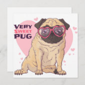 Pug Liefde Feestdagenkaart (Voorkant / Achterkant)