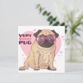 Pug Liefde Feestdagenkaart (Staand voorkant)