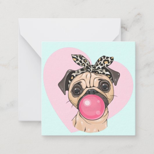 Pug Liefde Notitiekaartje (Voorkant)