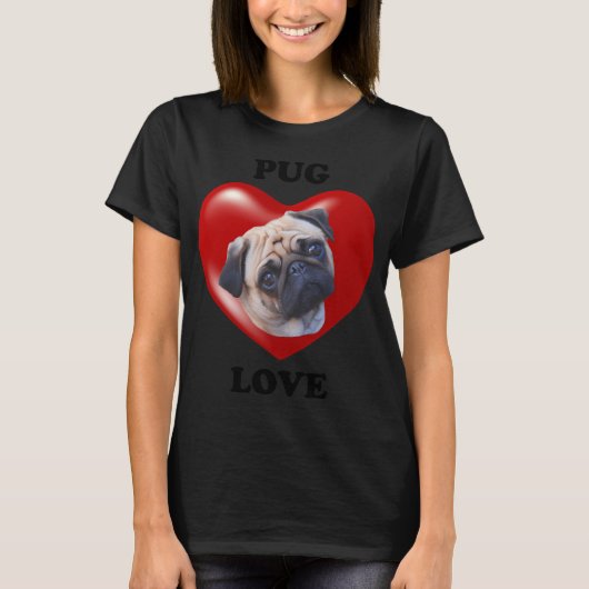 Pug Liefde T-shirt (Voorkant)