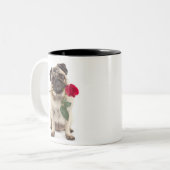Pug Liefde Tweekleurige Koffiemok (Voorkant links)