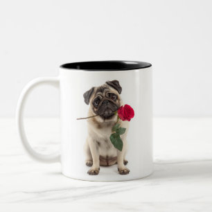 Pug Liefde Tweekleurige Koffiemok