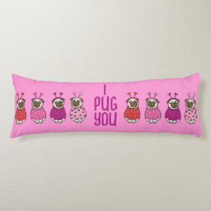 PUG LIEFDE Valentijnsdag Hond Doggy Puppy PINK Lichaamskussen
