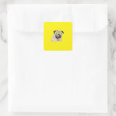 Pug liefhebbende brandkraan   vierkante sticker (Tas)