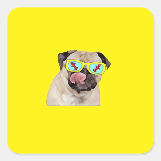 Pug liefhebbende brandkraan   vierkante sticker (Voorkant)