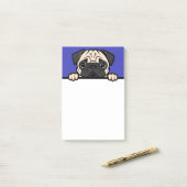 Pug Liefhebber Cute Peeking Puppy Hond Cadeaus Post-it® Notes (Op bureau)
