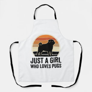 Pug Liefhebber Vintage Alleen Een Meisje Hond Shir Schort