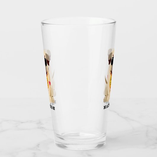 Pug Life, aangepaste naam glas (Links)