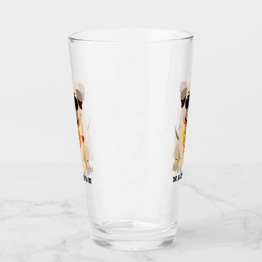 Pug Life, aangepaste naam glas (Rechts)