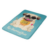 Pug Life aangepaste naam & kleur badmatten (Gekanteld)