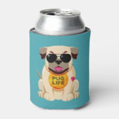 Pug Life aangepaste naam & kleur koelbox Blikjeskoeler (Blikje Voorkant)