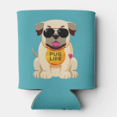 Pug Life aangepaste naam & kleur koelbox Blikjeskoeler (Achterkant)
