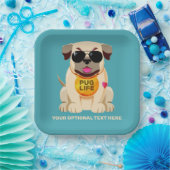Pug Life aangepaste tekst en kleur Papieren Bordje (Feest)