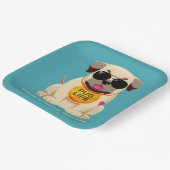 Pug Life aangepaste tekst en kleur Papieren Bordje (Gebogen)