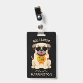 Pug Life aangepaste tekst & kleur badges (Voorzijde met clip)