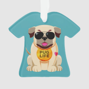 Pug Life aangepaste tekst ornament