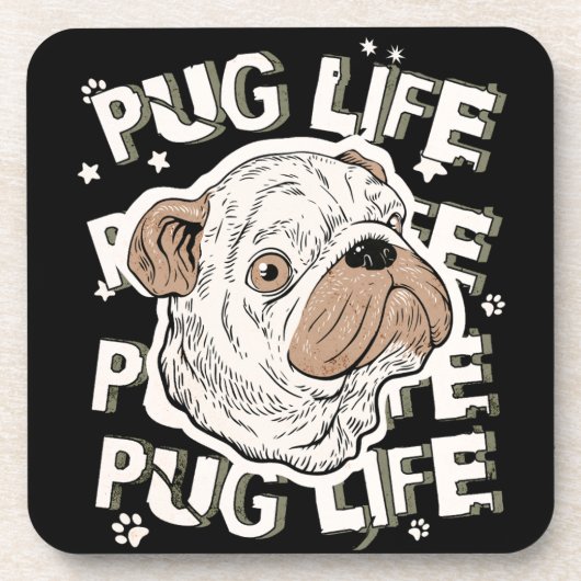 Pug Life Animal Dog Bier Onderzetter (Voorkant)