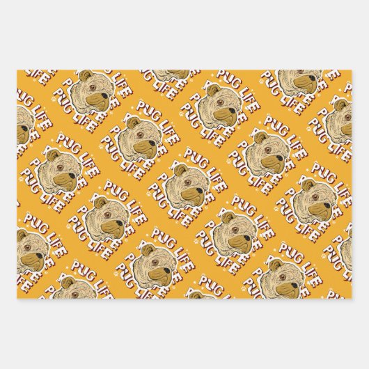 Pug Life Animal Dog Inpakpapier Vel (Voorkant)