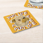 Pug Life Animal Dog Kartonnen Onderzetters (Schuin)