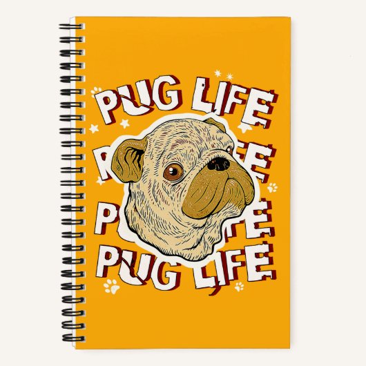 Pug Life Animal Dog Notitieboek (Voorkant)
