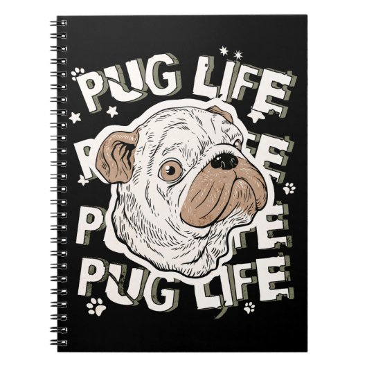 Pug Life Animal Dog Notitieboek (Voorkant)