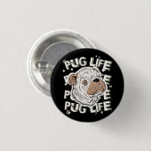Pug Life Animal Dog Ronde Button 3,2 Cm (Voorkant /achterkant)