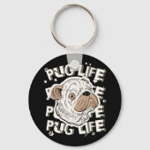 Pug Life Animal Dog Sleutelhanger (Voorkant)