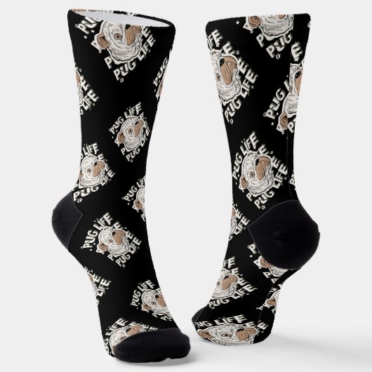 Pug Life Animal Dog Sokken (Gebogen)