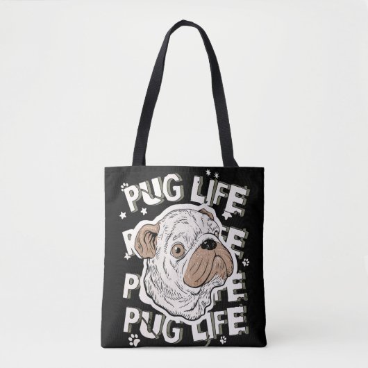 Pug Life Animal Dog Tote Bag (Voorkant)