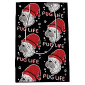 Pug Life Animal Kerstmis Medium Cadeauzakje (Voorkant)