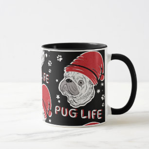 Pug Life Animal Kerstmis Mok