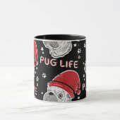 Pug Life Animal Kerstmis Mok (Midden)