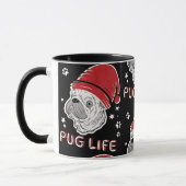 Pug Life Animal Kerstmis Mok (Links)