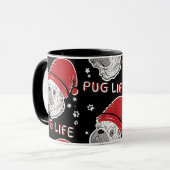 Pug Life Animal Kerstmis Mok (Voorkant links)