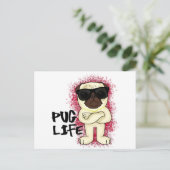 Pug Life Briefkaart (Staand voorkant)