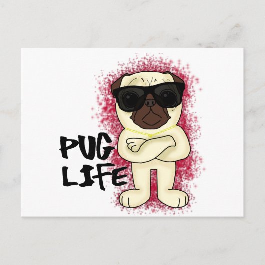 Pug Life Briefkaart (Voorkant)