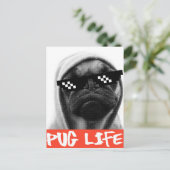 Pug Life Briefkaart (Staand voorkant)