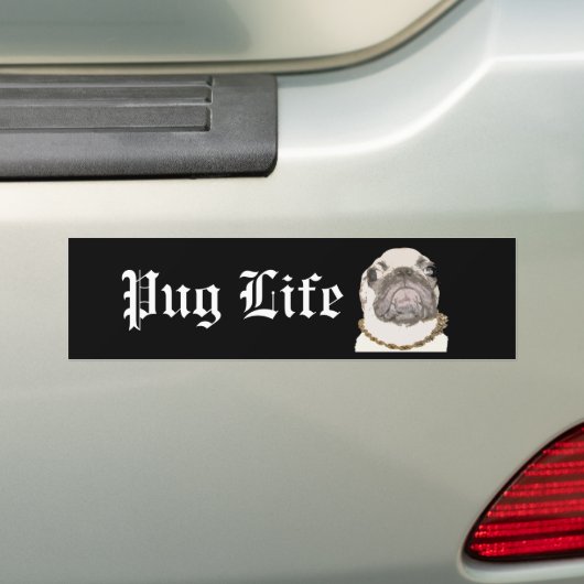 Pug Life Bumpersticker (Op auto)