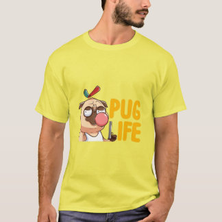 Pug Life: Camiseta divertida con perro pug, chicle T-shirt