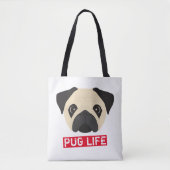 Pug Life Canvas tas (Voorkant)