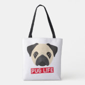 Pug Life Canvas tas (Achterkant)