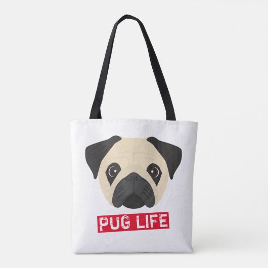Pug Life Canvas tas (Achterkant)