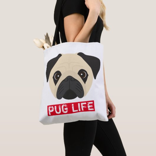 Pug Life Canvas tas (Dichtbij)