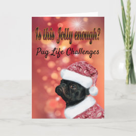Pug Life Challenges Kerstmis Feestdagen Kaart