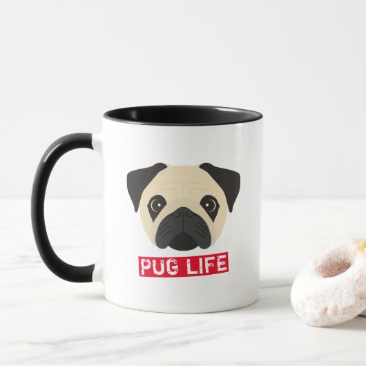 Pug Life Coffee-Mok Mok (Met donut)