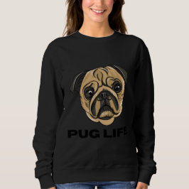 Pug Life - Cute Pug Face Cartoon Trui