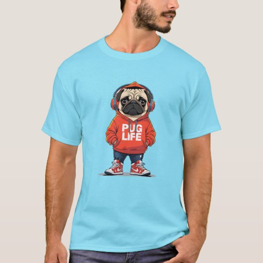 Pug Life: De straatstijl van de pup T-shirt (Voorkant)